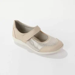 Babies très grande largeur, en cuir avec empiècements extensibles