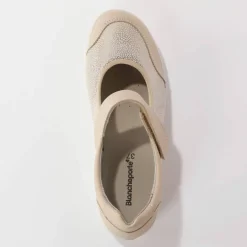 Babies très grande largeur, en cuir avec empiècements extensibles