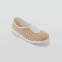 Ballerine d'intérieur élastiquée imprimée pois
