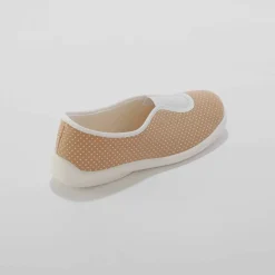 Ballerine d'intérieur élastiquée imprimée pois
