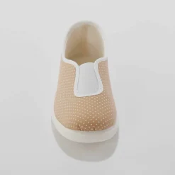 Ballerine d'intérieur élastiquée imprimée pois