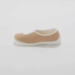Ballerine d'intérieur élastiquée imprimée pois