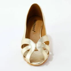 Ballerines à bout ouvert en cuir