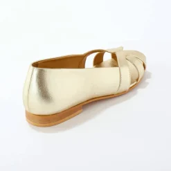 Ballerines à bout ouvert en cuir