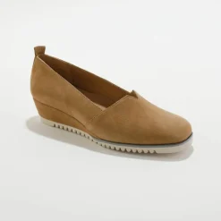 Ballerines compensées en cuir