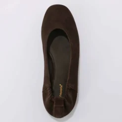 Ballerines croûte de cuir plates