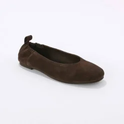 Ballerines croûte de cuir plates