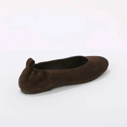 Ballerines croûte de cuir plates