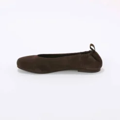 Ballerines croûte de cuir plates