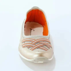 Ballerines souples cuir et textile aéré bandes élastiquées