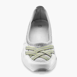Ballerines souples cuir et textile aéré bandes élastiquées