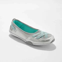 Ballerines souples cuir et textile aéré bandes élastiquées