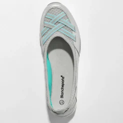 Ballerines souples cuir et textile aéré bandes élastiquées