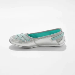 Ballerines souples cuir et textile aéré bandes élastiquées