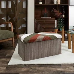 Banc-coffre pliable patchwork