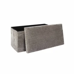Banc-coffre pliable uni côtelé