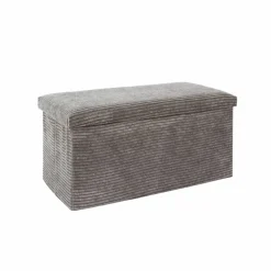 Banc-coffre pliable uni côtelé