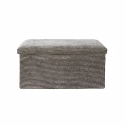 Banc-coffre pliable uni côtelé