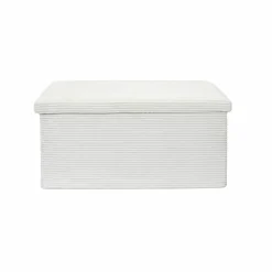 Banc-coffre pliable uni côtelé
