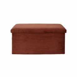 Banc-coffre pliable uni côtelé