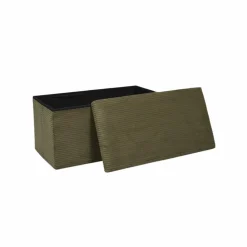 Banc-coffre pliable uni côtelé