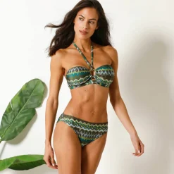 Bas de maillot de bain forme slip imprimé irisé ligne Loma