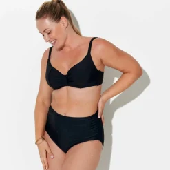 Bas de maillot de bain sculptant taille haute uni Solaro