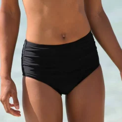 Bas de maillot de bain sculptant taille haute uni Solaro