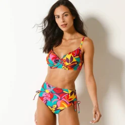 Bas de maillot de bain taille haute imprimé Cayetana