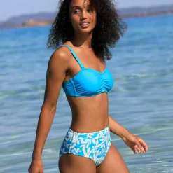 Bas de maillot de bain taille haute imprimé Linao