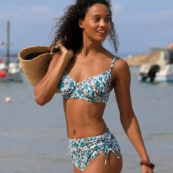 Bas de maillot de bain taille haute imprimé Tanza