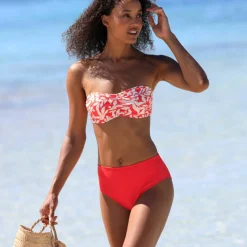 Bas de maillot de bain taille haute uni Solaro