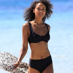 Bas de maillot de bain taille haute uni Solaro