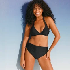 Bas de maillot de bain uni Solaro taille haute