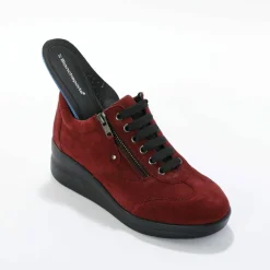Baskets compensées confort en cuir certifié LWG