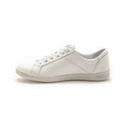 Baskets cuir lacées et zippées - blanc