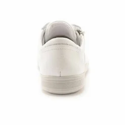 Baskets cuir lacées et zippées - blanc