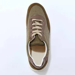 Baskets lacées spécial pieds sensibles, en tissu souple