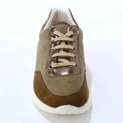 Baskets lacées spécial pieds sensibles, en tissu souple