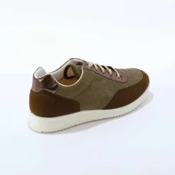 Baskets lacées spécial pieds sensibles, en tissu souple