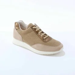 Baskets lacées spécial pieds sensibles, en tissu souple