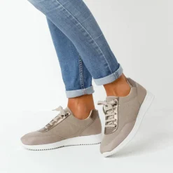 Baskets lacées spécial pieds sensibles, en tissu souple