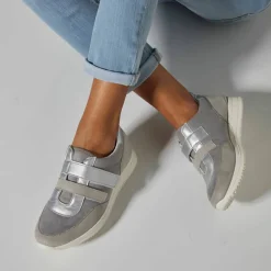 Baskets scratchées spécial pieds sensibles en tissu extensible