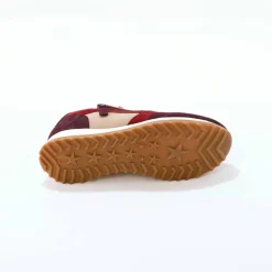 Baskets sneakers cuir, empiècements fantaisie contrastés