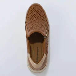 Baskets zippées compensées en cuir
