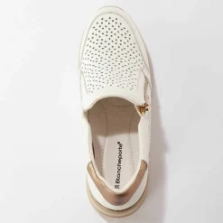 Baskets zippées compensées en cuir