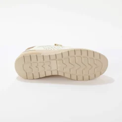 Baskets zippées compensées en cuir
