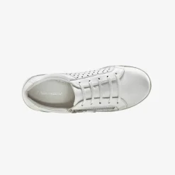 Baskets zippées en cuir perforé