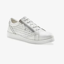 Baskets zippées en cuir perforé