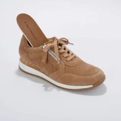 Baskets zippées en cuir souple à semelle bimatière